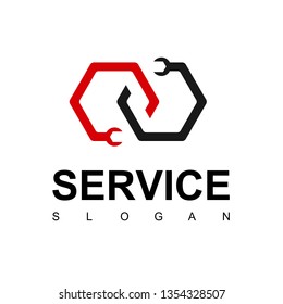 Abstract Hexagon Service Logo
