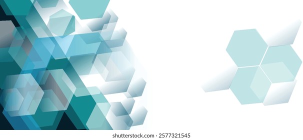 Abstract hexagon shape background. Modern futuristic geometric hexagonal elements. Graphic design. Science and technology concept. Suit for medical, health, banner, website, presentation, business