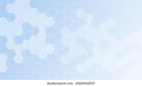 Abstract hexagon shape background on light blue color. vector illustration