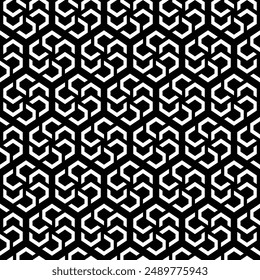 Abstract hexagon shape geometric seamless pattern minimal vector simple black illustration wallpaper