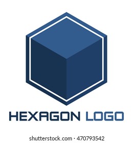 Abstract hexagon shaped vector logo design elements template