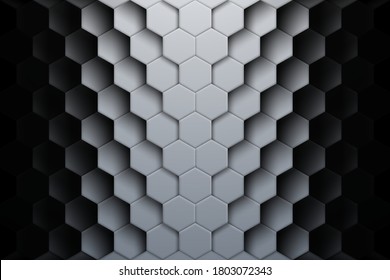 Abstract hexagon shapes background with shadows