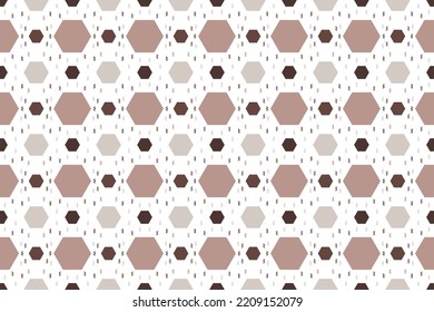 Abstract hexagon Shapes geometric pattern vector It is a pattern created by combining geometric shapes. Create beautiful fabric patterns. Design for print. Using in the fashion industry.