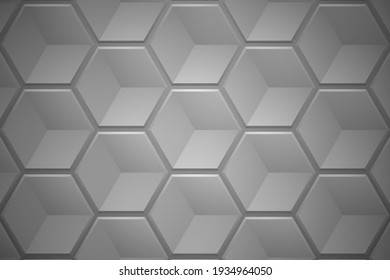 Abstract hexagon shapes gray background