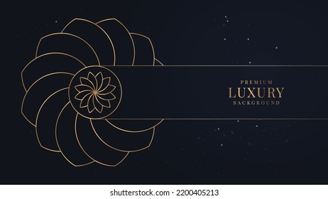 Resumen hexágono forma fondo mandala con patrón arabesco dorado
