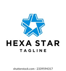 Abstract hexagon Star logo design