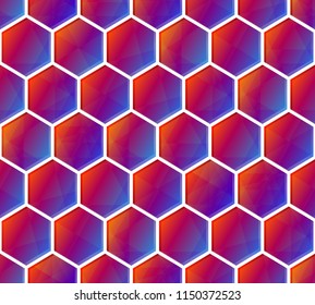 Abstract Hexagon structure Dark geometric seamless pattern 