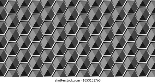 Abstract Hexagon structure Dark geometric background. Eps 10 vector.