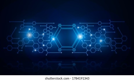 abstract hexagon tech sci fi design background eps 10 vector