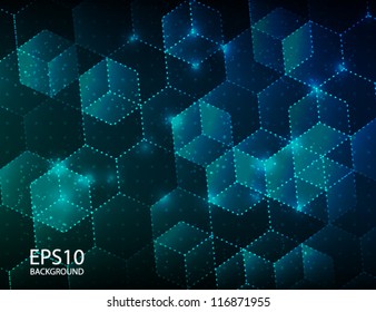 Abstract hexagon technology background. Vector illustration.