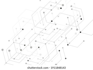 Resumen de la tecnología hexágona se conecta para el diseño conceptual. Fondo geométrico abstracto. Fondo de tecnología digital. Concepto de tecnología de la ciencia digital. Presentación abstracta de negocios