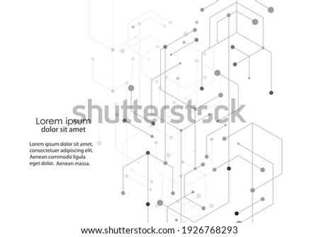 Abstract hexagon technology connect for concept design. Abstract geometric background. Digital technology backdrop. Digital science technology concept. Business abstract presentation
