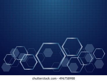 abstract hexagon and technology line background
