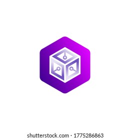 hexágono abstracto para diseño de logotipo de tecnología