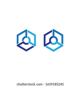 Logo de la tecnología hexagonal abstracta, plantilla de icono