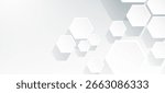 Abstract hexagon technology style geometric shape background, simple white background image.