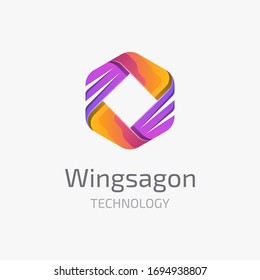 Abstract hexagon technology vector logo