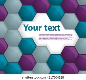 Abstract hexagon text pattern