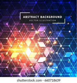 Abstract hexagon vector background. Futuristic geometric background. Scientific and technical template.  Abstract vector illustration.
