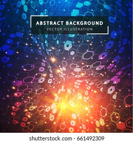 Abstract hexagon vector background. Futuristic geometric background. Scientific and technical template. Abstract vector illustration 10 EPS