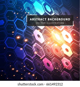 Abstract hexagon vector background. Futuristic geometric background. Scientific and technical template. Abstract vector illustration 10 EPS