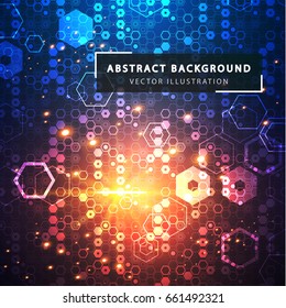 Abstract hexagon vector background. Futuristic geometric background. Scientific and technical template. Abstract vector illustration 10 EPS