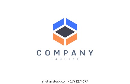 abstract hexagon vector design concept. Perfect for logo tech