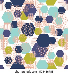 Abstract hexagon vector pattern background. Modern hexagon pattern can be used for wallpaper, cover fills, web page background, surface textures. Vector linen texture.