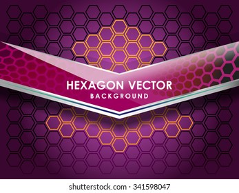 abstract hexagon violet background, Vector Illustration