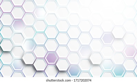 Abstract Hexagon wallpaper , white Background , 3d vector illustration .