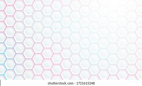 Papel tapiz abstracto de hexágono , fondo blanco , ilustración 3d vectorial .