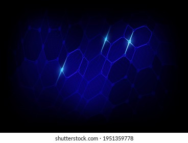 Abstract hexagon wave technology background. Future communication network vector illustration.Digital geometric concept.