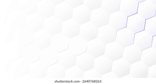 Abstract. Hexagon white background , blue light and shadow. Vector.