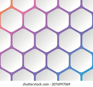 Abstract. Hexagon white background, with color gradient light and shadow.