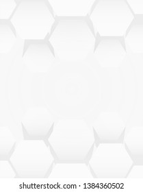 Abstract . Hexagon white background ,light and shadow. Vector.