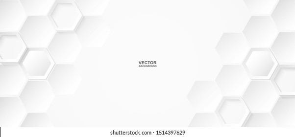Abstrakt. Hexagon-weißer Hintergrund, Licht und Schatten. Vektorgrafik.