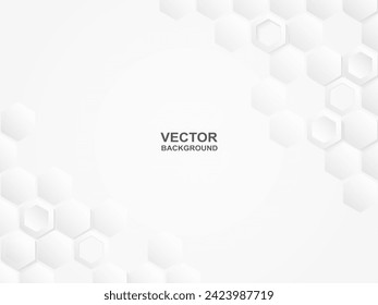 Resumen. Fondo blanco hexagonal. luz y sombra. Vector.