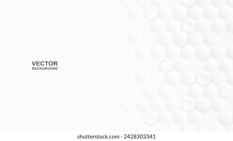 Abstract. Hexagon white background. light and shadow. Vector.
