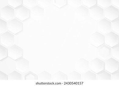 Abstract. Hexagon white background. light and shadow. Vector.