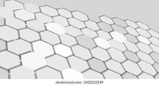Abstract hexagon white background vector