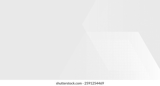 Abstract hexagon white and gray background with dot white gray modern abstract