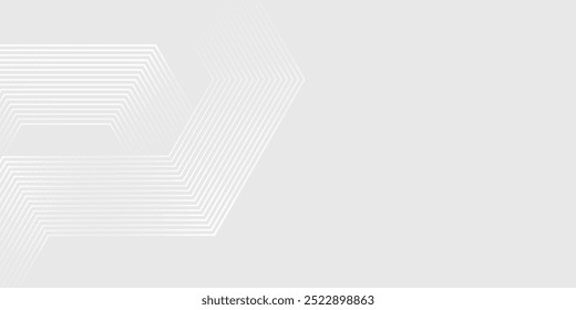 Abstract hexagon white gray wave light technology texture background. Abstract big data digital concept