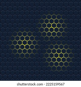 hexágono abstracto y luz amarilla