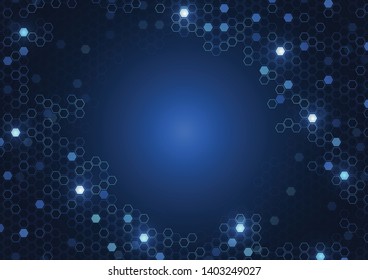 Abstract hexagonal background consisting of cells, Molecular structure, Technology polygonal concept. Vector illustration