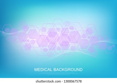 Abstract hexagonal background. Futuristic technology background in science style. Graphic hex background for your design. Vector illustration.