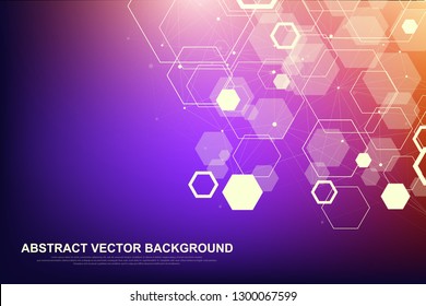 Abstract hexagonal background. Futuristic technology background in science style. Graphic hex background for your design. Vector illustration.