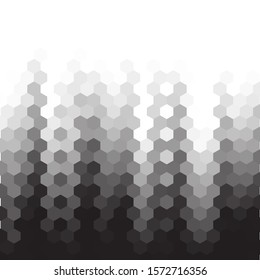 Abstract hexagonal background. Futuristic technology concept. 3d vector illustration. Hex geometry pattern. Carbon cells. Polygonal dark surface. Polished mosaic