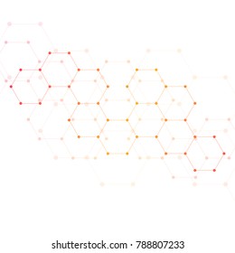 Abstract hexagonal background. Medical, scientific or technological concept. Geometric polygonal graphics. vector illustration