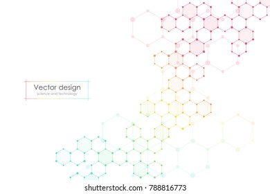 Abstract hexagonal background. Medical, scientific or technological concept. Geometric polygonal graphics. vector illustration