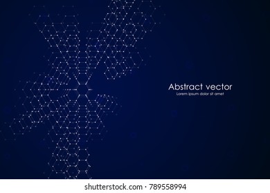 Abstract hexagonal background. Medical, scientific or technological concept. Geometric polygonal graphics. vector illustration